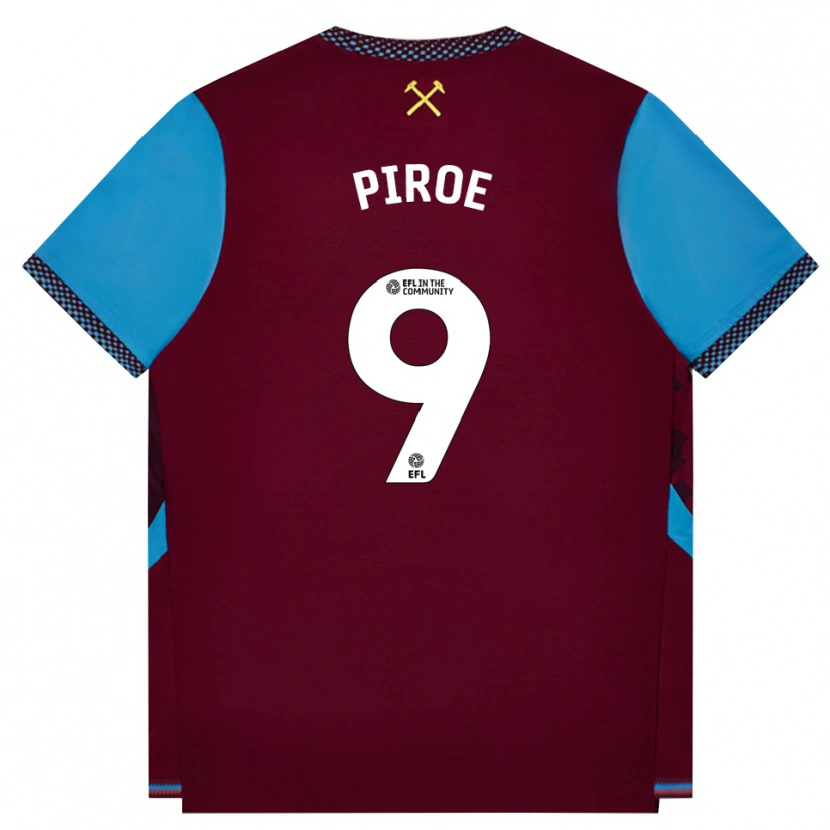Danxen Kinder Joël Piroe #9 Burgund Kornblumenblau Heimtrikot Trikot 2026/27 T-Shirt
