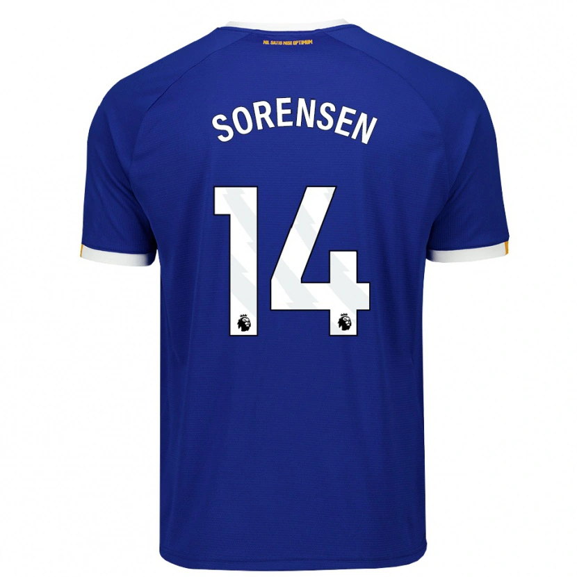 Danxen Kinder Nicoline Sorensen #14 Blau Weiß Gelb Heimtrikot Trikot 2026/27 T-Shirt