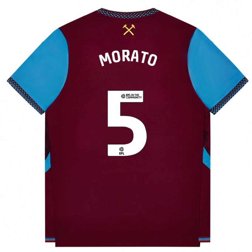 Danxen Kinder Morato #5 Burgund Kornblumenblau Heimtrikot Trikot 2026/27 T-Shirt