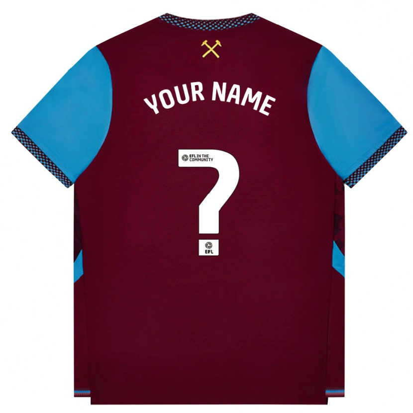 Danxen Kinder Ihren Namen #0 Burgund Kornblumenblau Heimtrikot Trikot 2026/27 T-Shirt