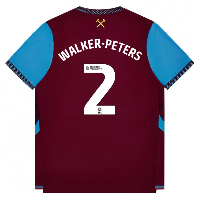 Danxen Kinder Kyle Walker-Peters #2 Burgund Kornblumenblau Heimtrikot Trikot 2026/27 T-Shirt