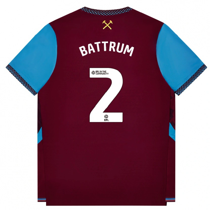 Danxen Kinder Ryan Battrum #2 Burgund Kornblumenblau Heimtrikot Trikot 2026/27 T-Shirt