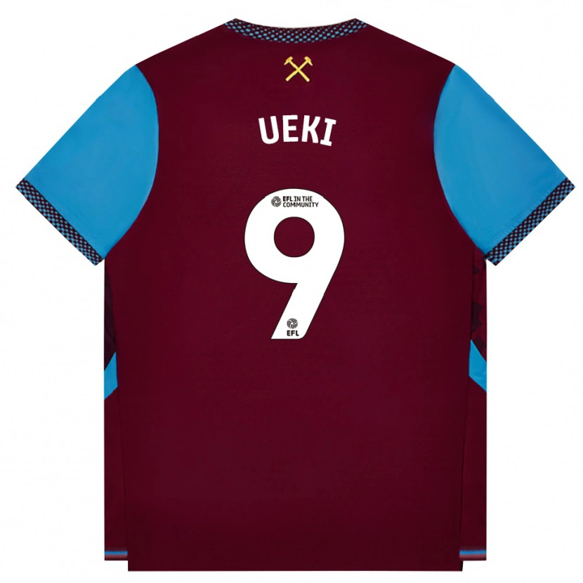 Danxen Kinder Riko Ueki #9 Burgund Kornblumenblau Heimtrikot Trikot 2026/27 T-Shirt