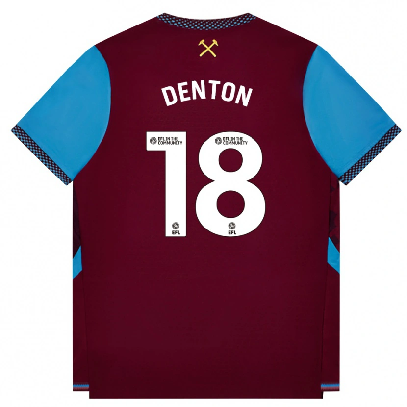 Danxen Kinder Anouk Denton #18 Burgund Kornblumenblau Heimtrikot Trikot 2026/27 T-Shirt