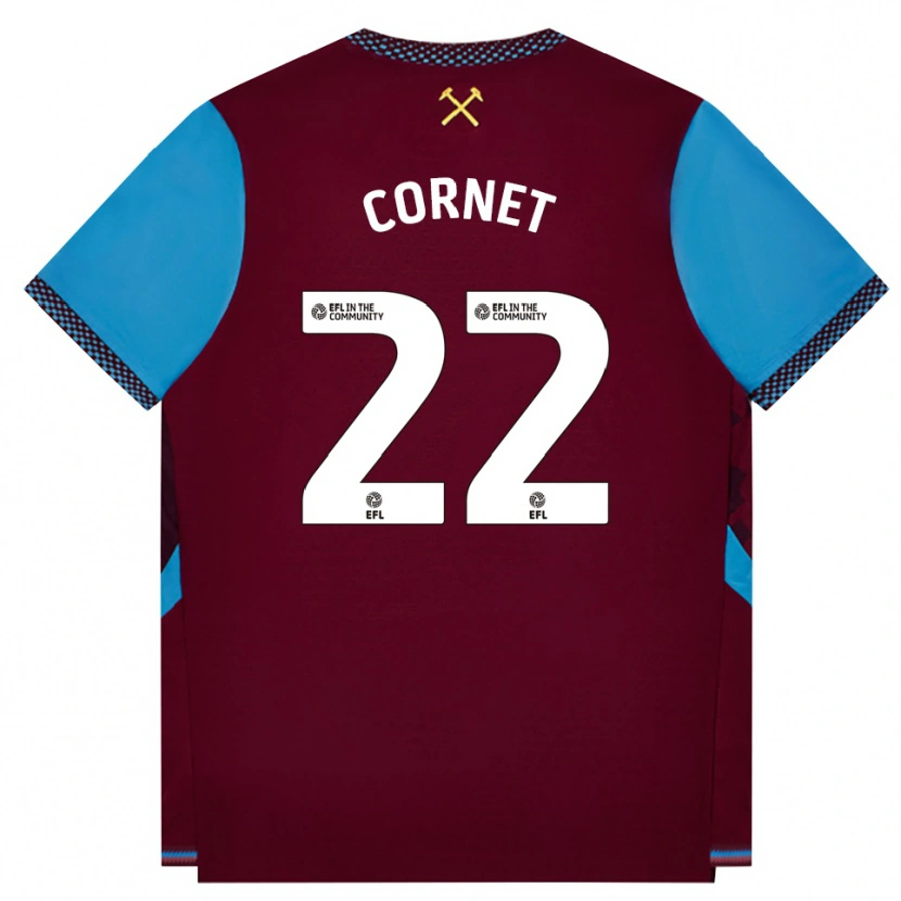 Danxen Kinder Maxwel Cornet #22 Burgund Kornblumenblau Heimtrikot Trikot 2026/27 T-Shirt