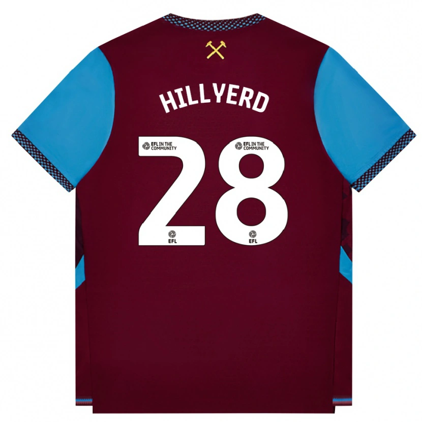 Danxen Kinder Sophie Hillyerd #28 Burgund Kornblumenblau Heimtrikot Trikot 2026/27 T-Shirt