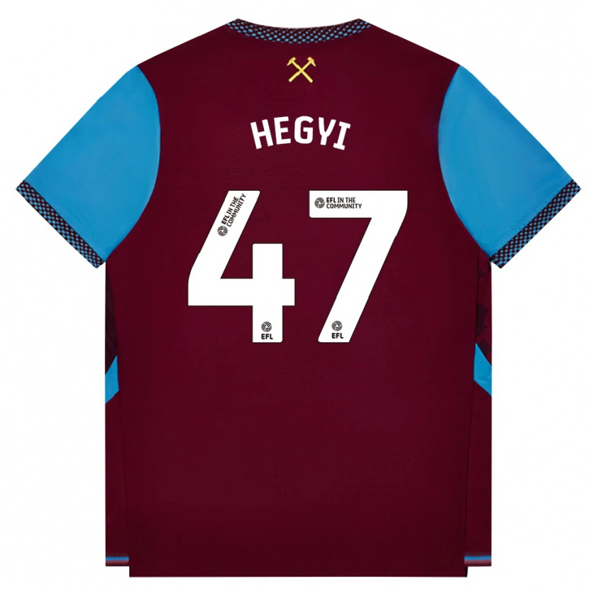 Danxen Kinder Krisztián Hegyi #47 Burgund Kornblumenblau Heimtrikot Trikot 2026/27 T-Shirt
