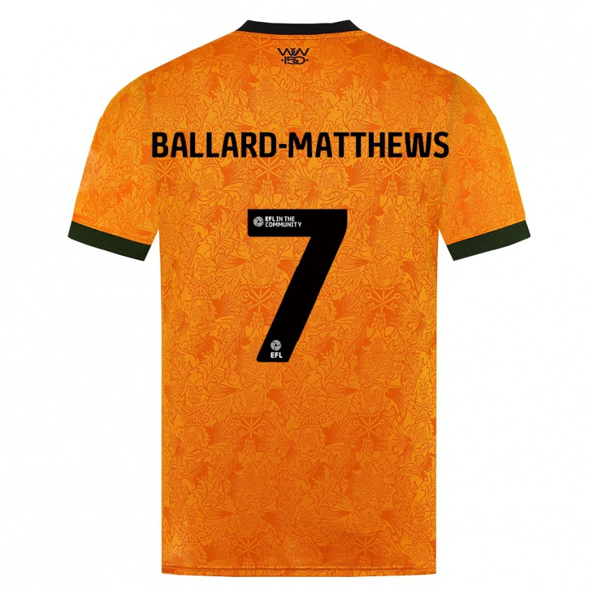 Danxen Kinder Emilio Ballard-Matthews #7 Orange Schwarz Heimtrikot Trikot 2026/27 T-Shirt