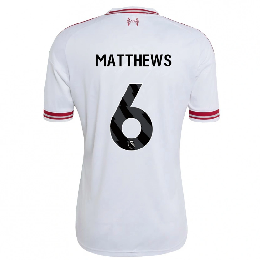 Danxen Kinder Jasmine Matthews #6 Rot Weiß Auswärtstrikot Trikot 2026/27 T-Shirt
