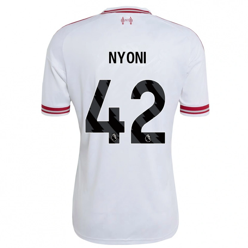 Danxen Kinder Trey Nyoni #42 Rot Weiß Auswärtstrikot Trikot 2026/27 T-Shirt