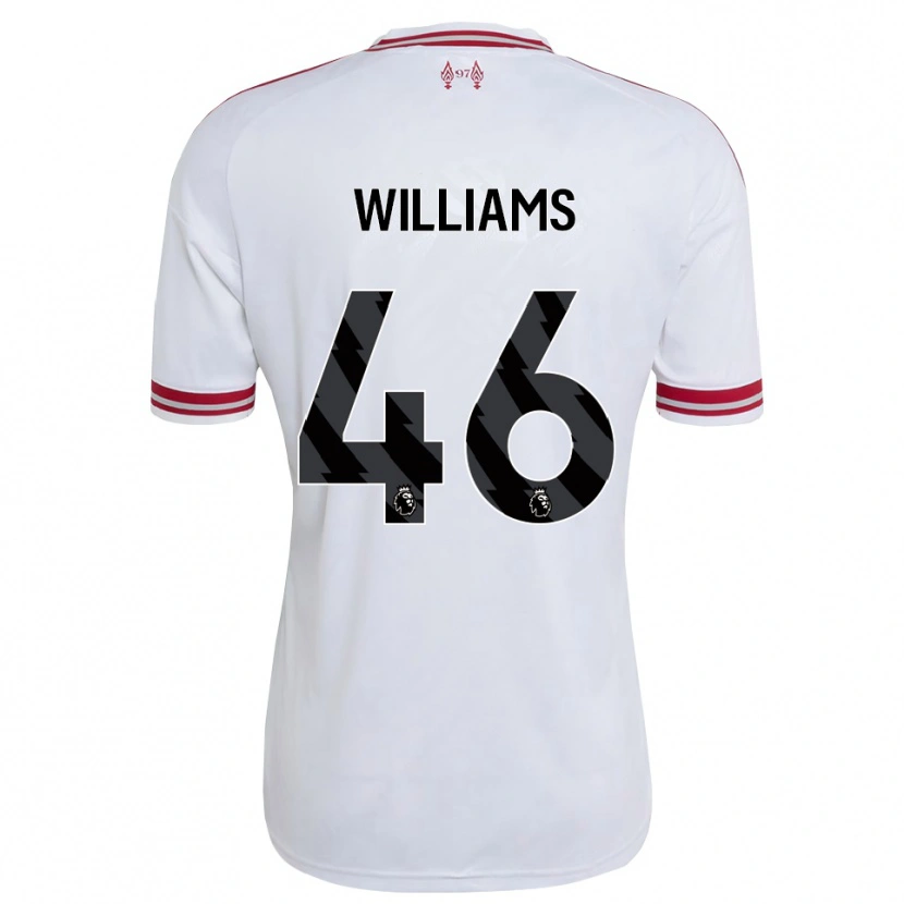 Danxen Kinder Rhys Williams #46 Rot Weiß Auswärtstrikot Trikot 2026/27 T-Shirt
