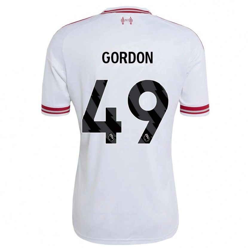 Danxen Kinder Kaide Gordon #49 Rot Weiß Auswärtstrikot Trikot 2026/27 T-Shirt