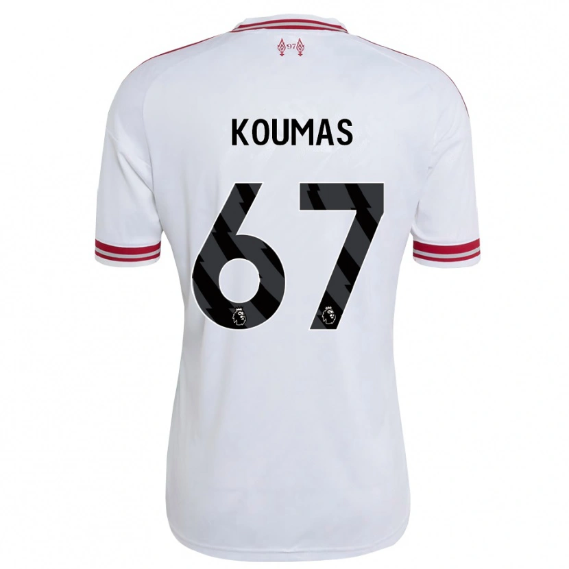 Danxen Kinder Lewis Koumas #67 Rot Weiß Auswärtstrikot Trikot 2026/27 T-Shirt