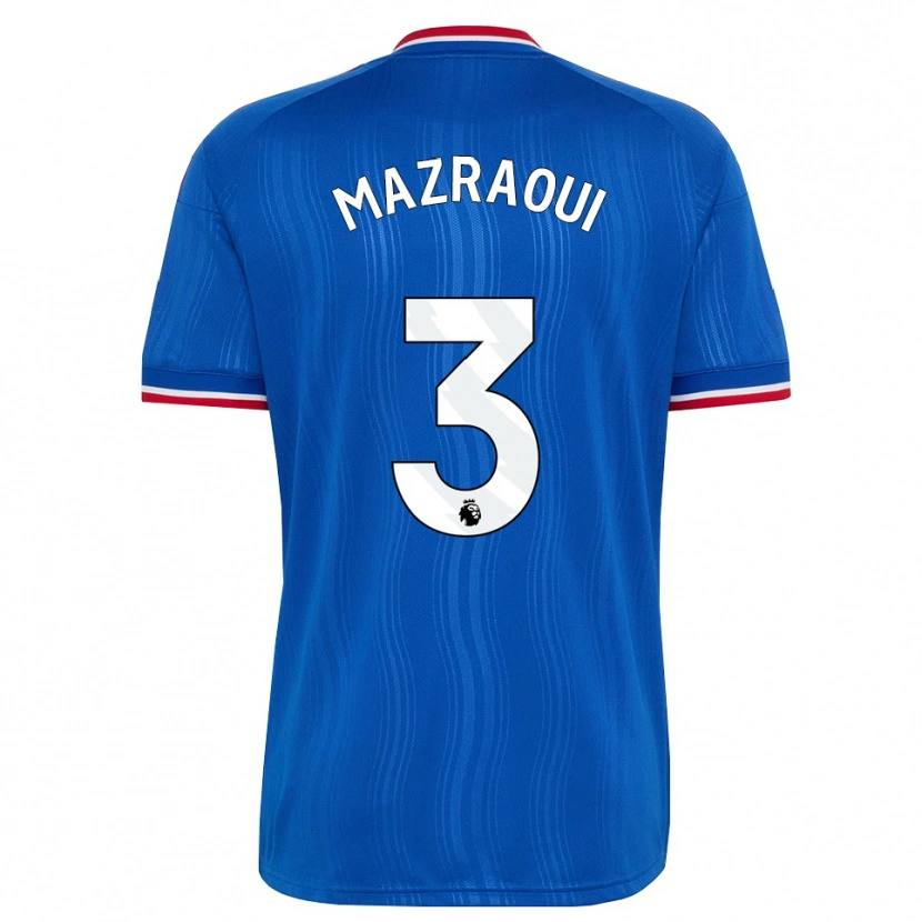 Danxen Kinder Noussair Mazraoui #3 Blau Weiß Rot Auswärtstrikot Trikot 2026/27 T-Shirt