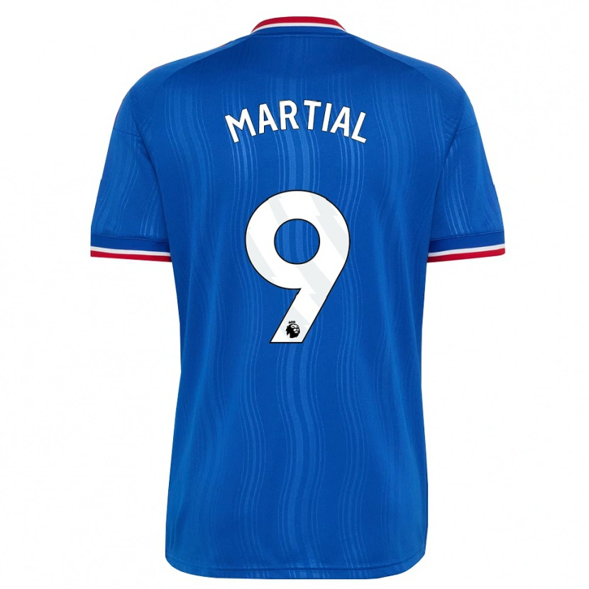 Danxen Kinder Anthony Martial #9 Blau Weiß Rot Auswärtstrikot Trikot 2026/27 T-Shirt