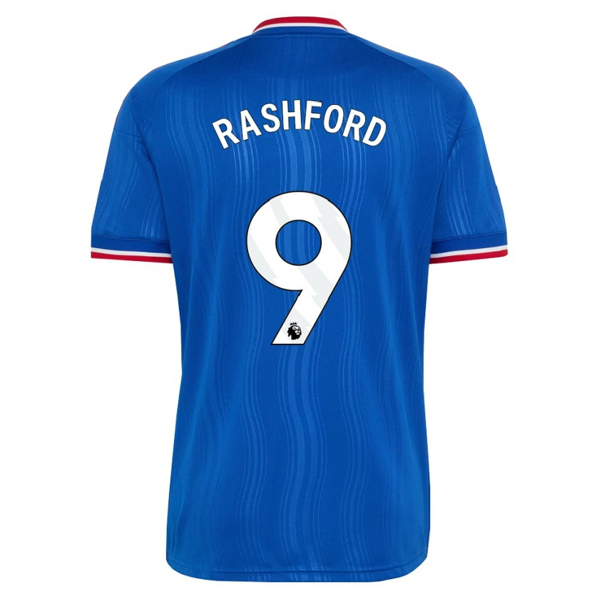 Danxen Kinder Marcus Rashford #9 Blau Weiß Rot Auswärtstrikot Trikot 2026/27 T-Shirt