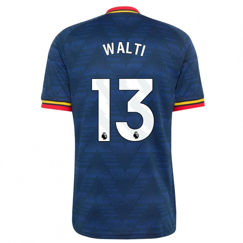 Danxen Kinder Lia Walti #13 Mitternachtsblau Gelb Rot Auswärtstrikot Trikot 2026/27 T-Shirt