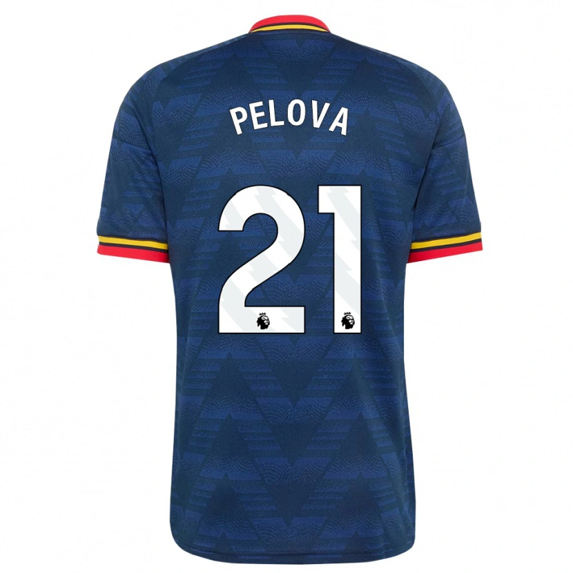 Danxen Kinder Victoria Pelova #21 Mitternachtsblau Gelb Rot Auswärtstrikot Trikot 2026/27 T-Shirt