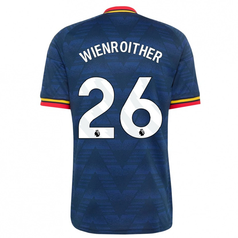 Danxen Kinder Laura Wienroither #26 Mitternachtsblau Gelb Rot Auswärtstrikot Trikot 2026/27 T-Shirt