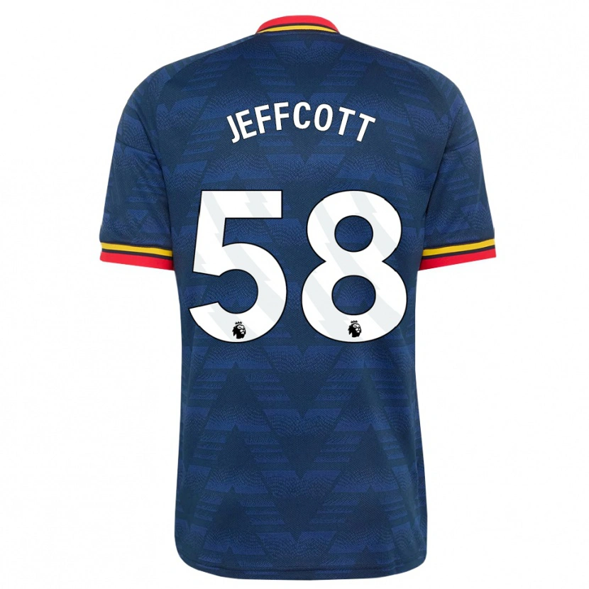 Danxen Kinder Henry Jeffcott #58 Mitternachtsblau Gelb Rot Auswärtstrikot Trikot 2026/27 T-Shirt