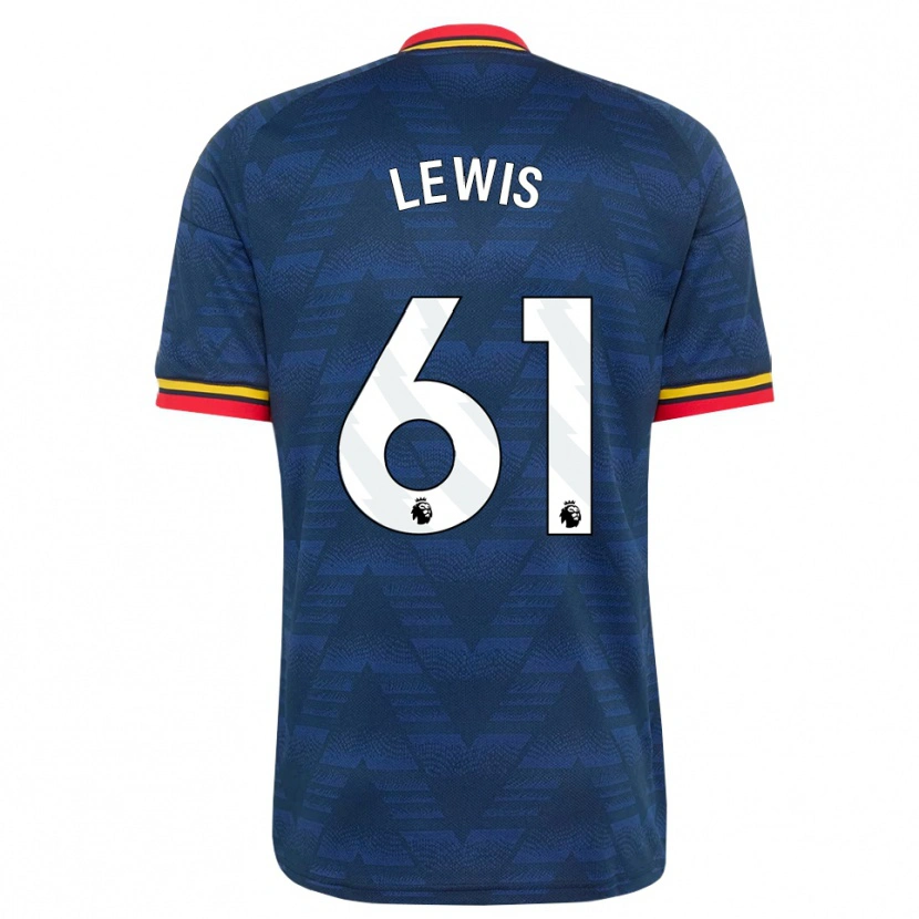 Danxen Kinder George Lewis #61 Mitternachtsblau Gelb Rot Auswärtstrikot Trikot 2026/27 T-Shirt