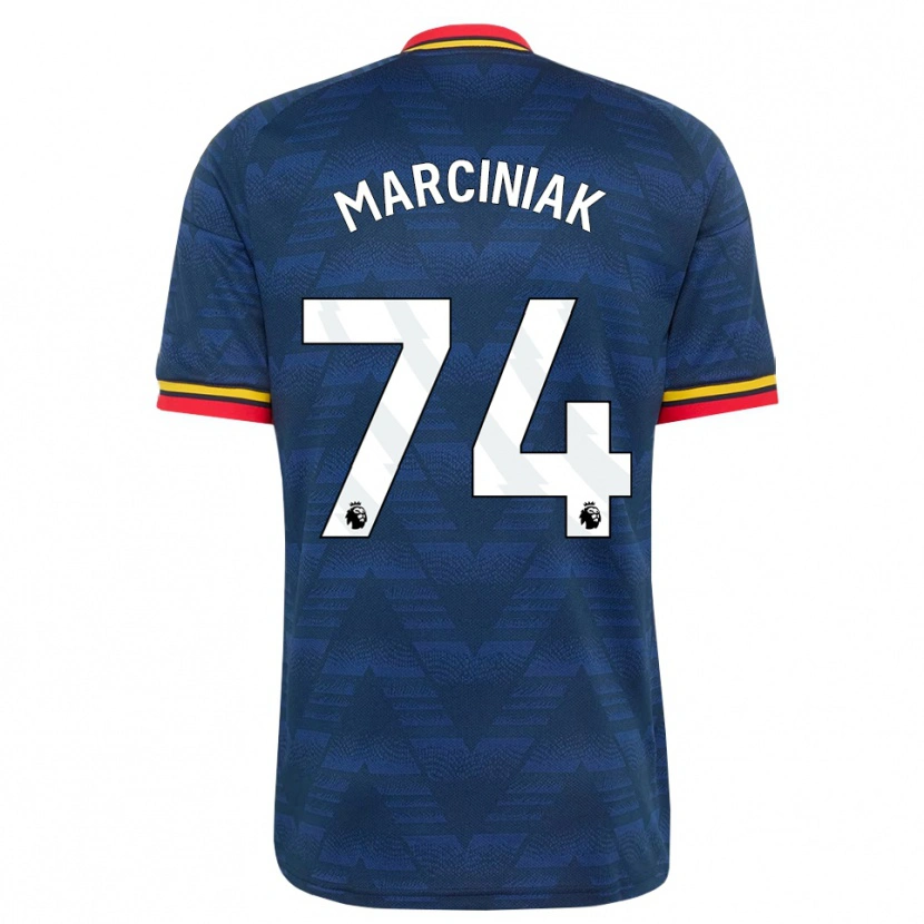 Danxen Kinder Alex Marciniak #74 Mitternachtsblau Gelb Rot Auswärtstrikot Trikot 2026/27 T-Shirt