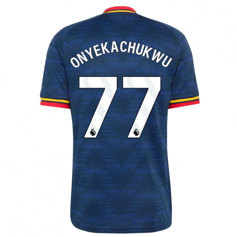 Danxen Kinder Samuel Onyekachukwu #77 Mitternachtsblau Gelb Rot Auswärtstrikot Trikot 2026/27 T-Shirt