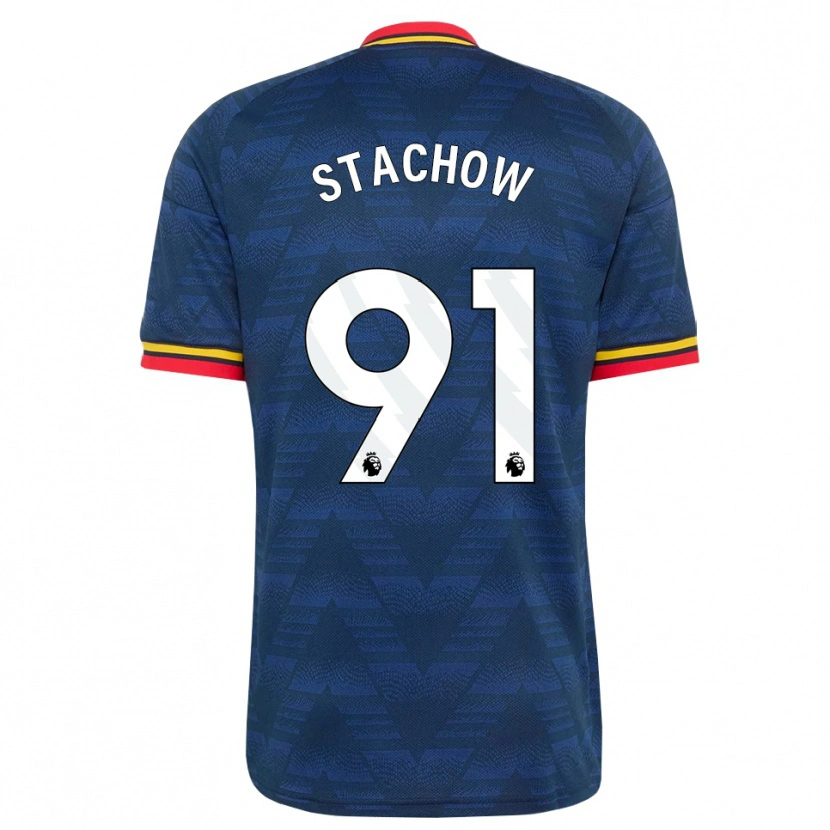 Danxen Kinder Patrick Stachow #91 Mitternachtsblau Gelb Rot Auswärtstrikot Trikot 2026/27 T-Shirt