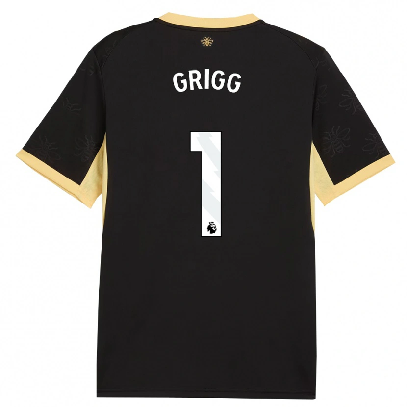 Danxen Kinder Finley Grigg #1 Schwarz Gelb Auswärtstrikot Trikot 2026/27 T-Shirt