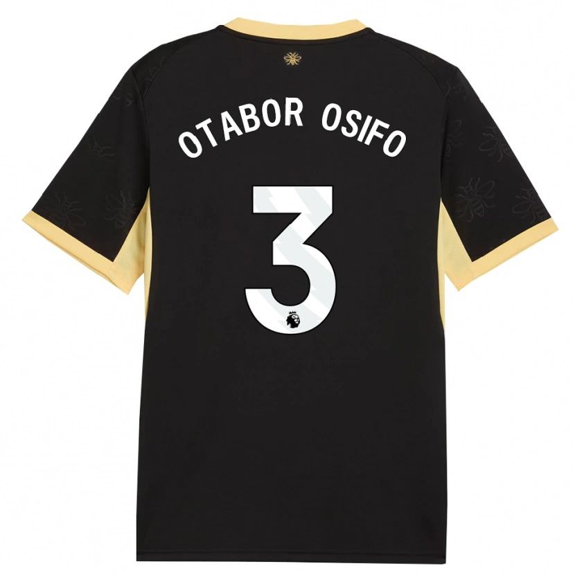 Danxen Kinder Prince Otabor Osifo #3 Schwarz Gelb Auswärtstrikot Trikot 2026/27 T-Shirt