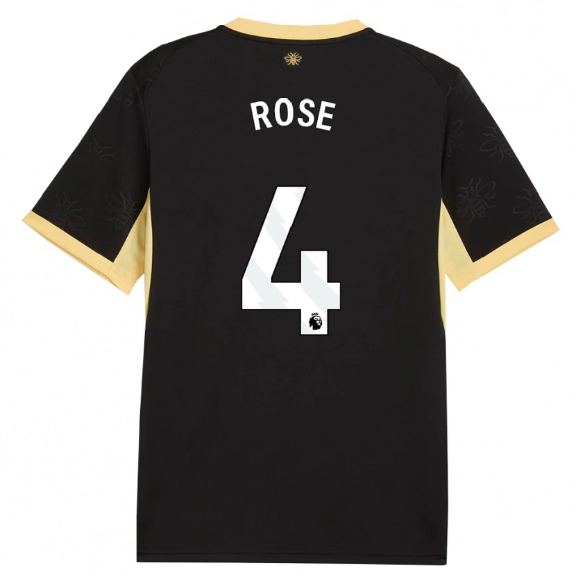 Danxen Kinder Jade Rose #4 Schwarz Gelb Auswärtstrikot Trikot 2026/27 T-Shirt