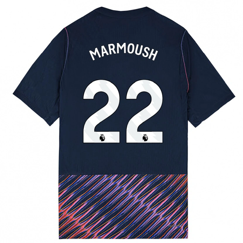 Danxen Kinder Omar Marmoush #22 Königlich Blau Weiß Auswärtstrikot Trikot 2026/27 T-Shirt