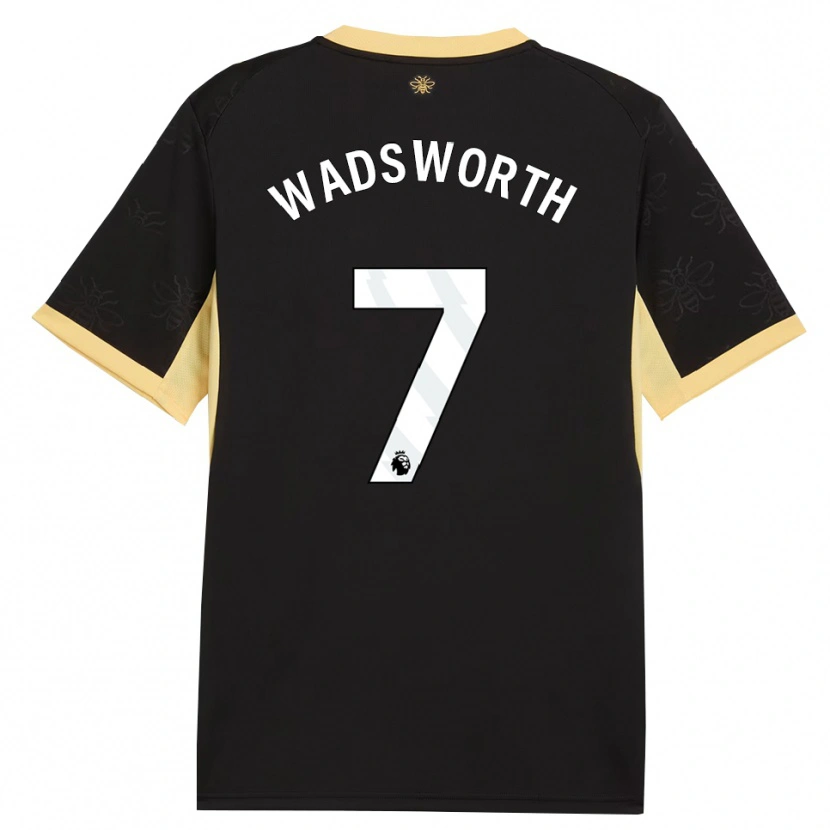 Danxen Kinder Sam Wadsworth #7 Schwarz Gelb Auswärtstrikot Trikot 2026/27 T-Shirt