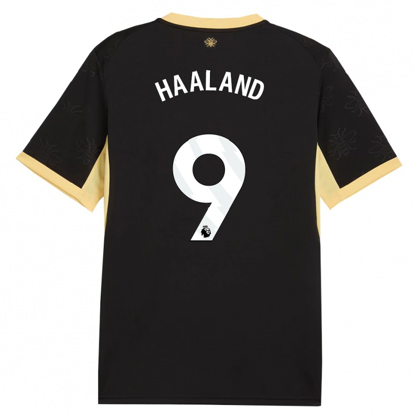 Danxen Kinder Erling Haaland #9 Schwarz Gelb Auswärtstrikot Trikot 2026/27 T-Shirt