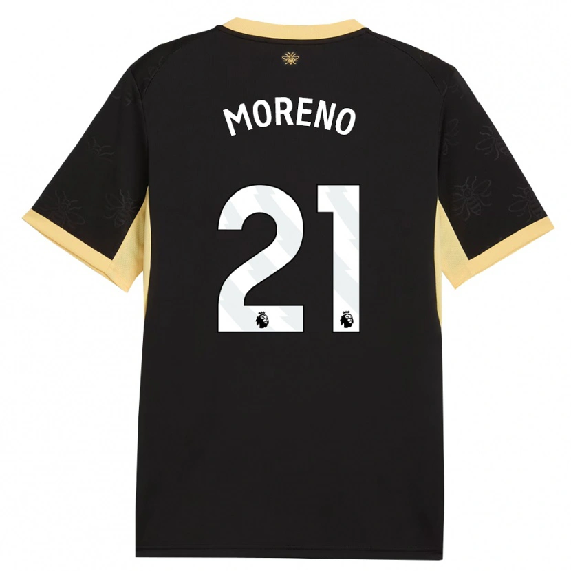 Danxen Kinder Marlos Moreno #21 Schwarz Gelb Auswärtstrikot Trikot 2026/27 T-Shirt