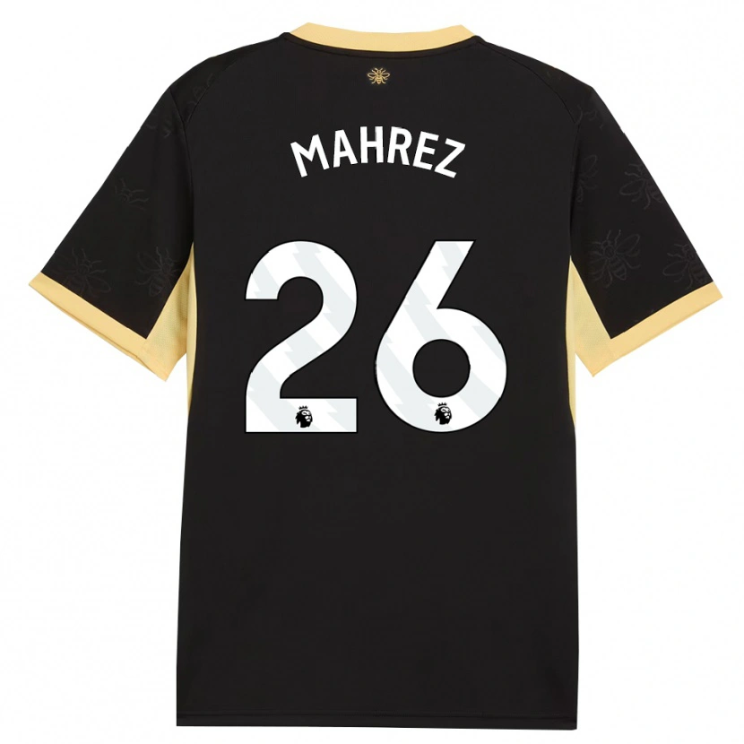 Danxen Kinder Riyad Mahrez #26 Schwarz Gelb Auswärtstrikot Trikot 2026/27 T-Shirt