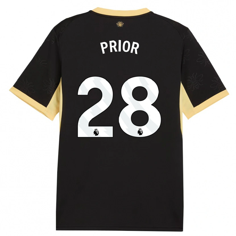 Danxen Kinder Gracie Prior #28 Schwarz Gelb Auswärtstrikot Trikot 2026/27 T-Shirt