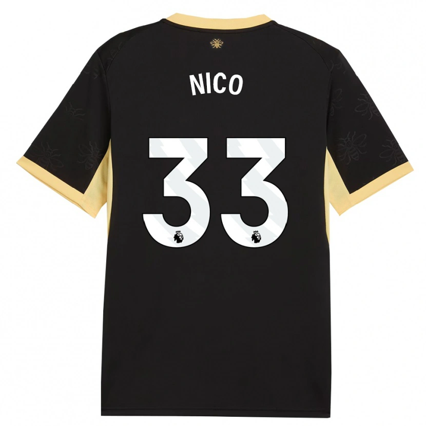 Danxen Kinder Nico O'reilly #33 Schwarz Gelb Auswärtstrikot Trikot 2026/27 T-Shirt
