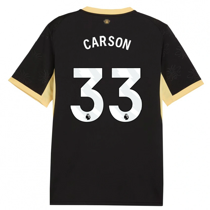 Danxen Kinder Scott Carson #33 Schwarz Gelb Auswärtstrikot Trikot 2026/27 T-Shirt