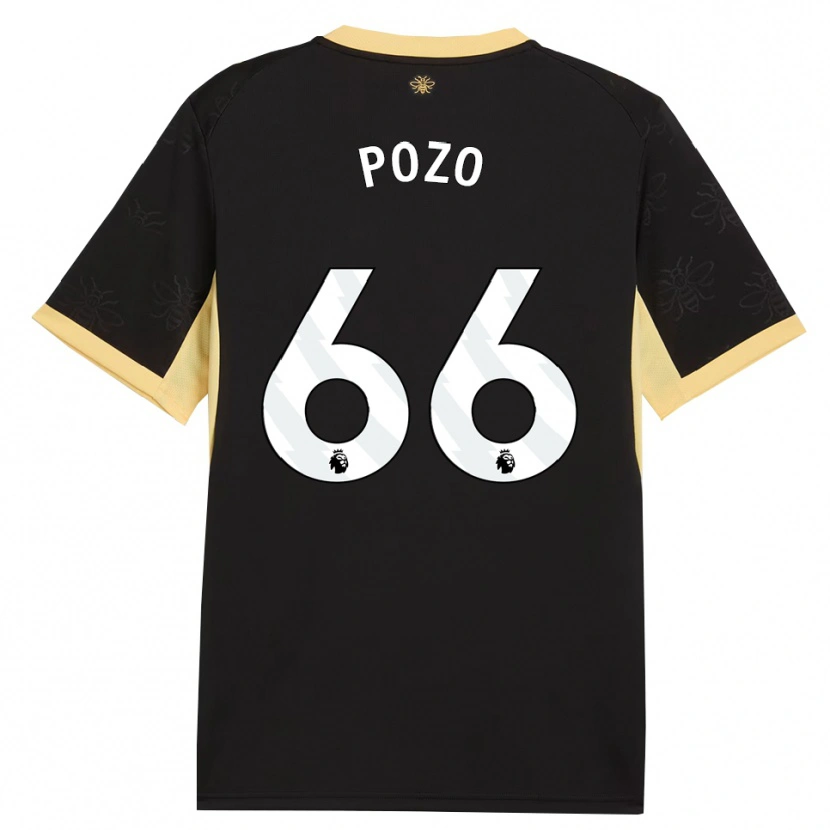 Danxen Kinder Iker Pozo #66 Schwarz Gelb Auswärtstrikot Trikot 2026/27 T-Shirt