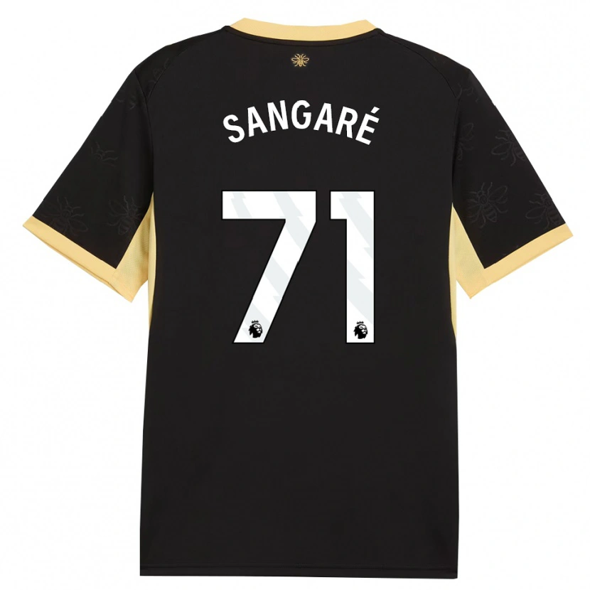 Danxen Kinder Mahamadou Sangaré #71 Schwarz Gelb Auswärtstrikot Trikot 2026/27 T-Shirt