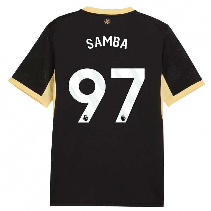 Danxen Kinder Tyrone Samba #97 Schwarz Gelb Auswärtstrikot Trikot 2026/27 T-Shirt