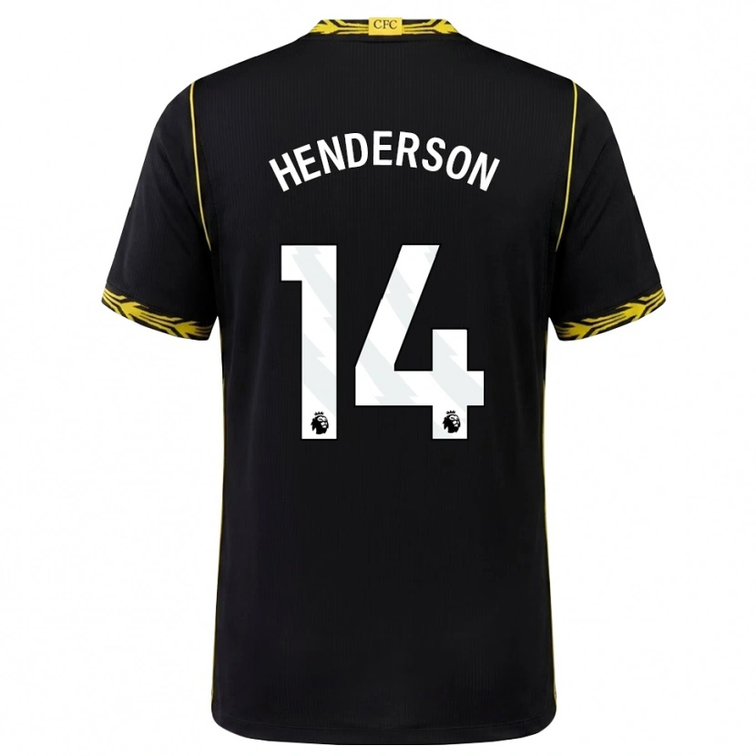 Danxen Kinder Jordan Henderson #14 Schwarz Gelb Auswärtstrikot Trikot 2026/27 T-Shirt