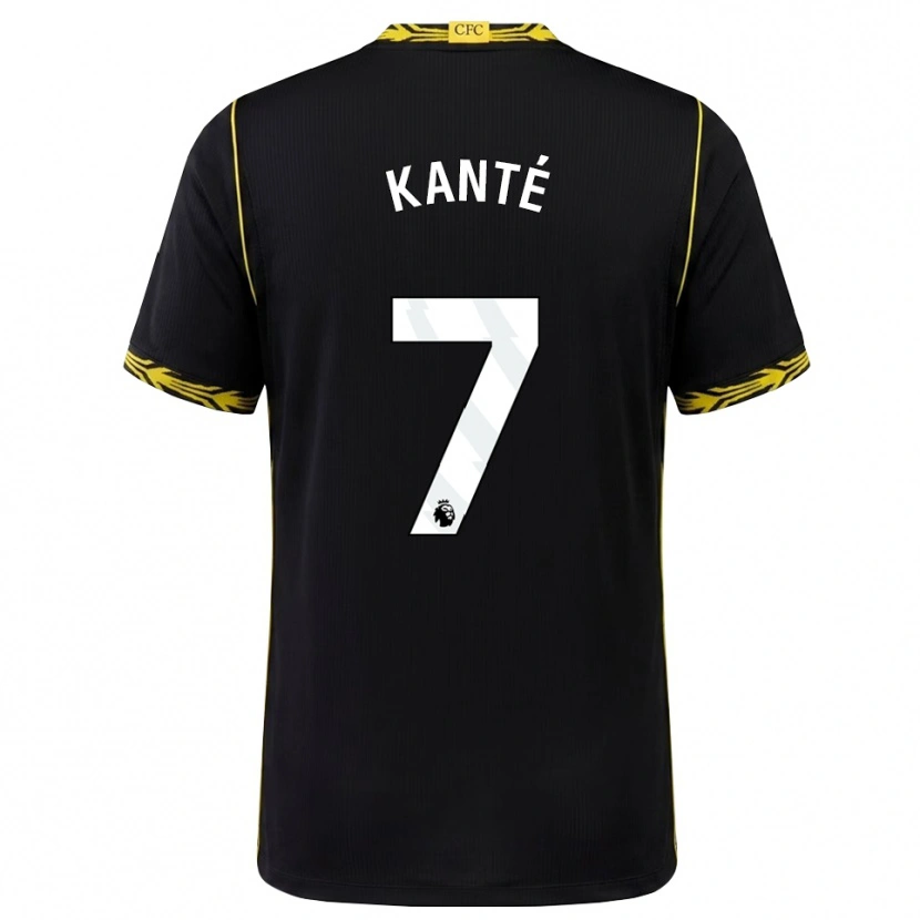 Danxen Kinder N'golo Kante #7 Schwarz Gelb Auswärtstrikot Trikot 2026/27 T-Shirt