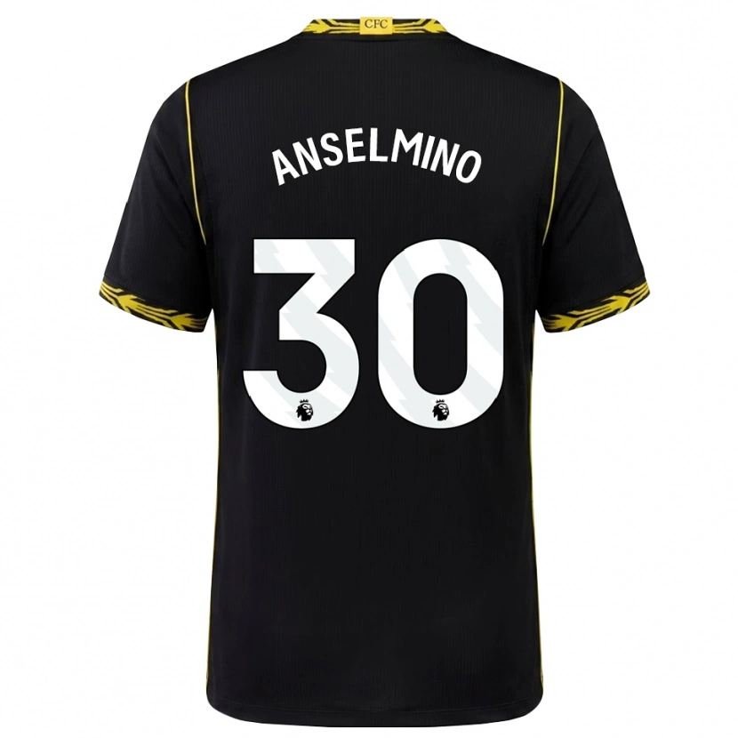 Danxen Kinder Aarón Anselmino #30 Schwarz Gelb Auswärtstrikot Trikot 2026/27 T-Shirt