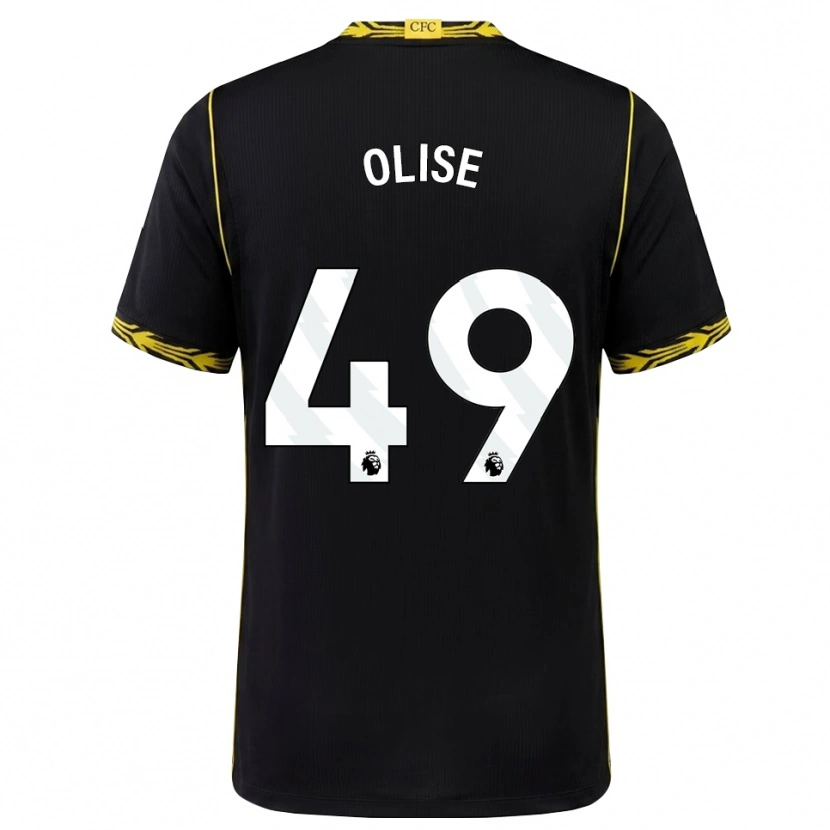 Danxen Kinder Richard Olise #49 Schwarz Gelb Auswärtstrikot Trikot 2026/27 T-Shirt