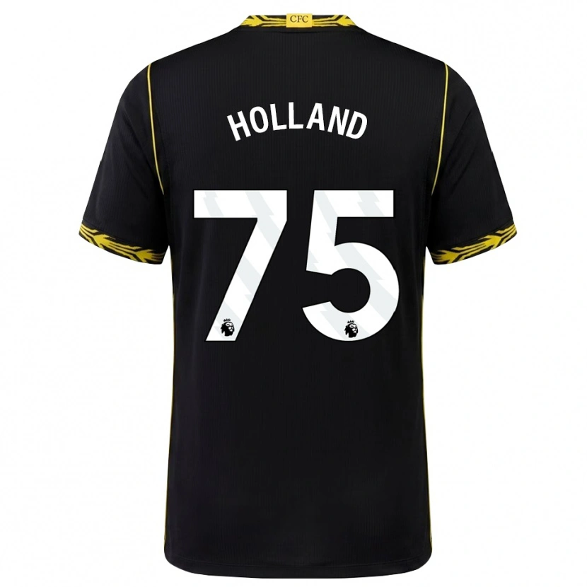 Danxen Kinder Charlie Holland #75 Schwarz Gelb Auswärtstrikot Trikot 2026/27 T-Shirt
