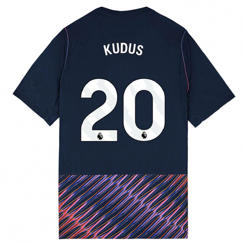 Danxen Kinder Mohammed Kudus #20 Königlich Blau Weiß Auswärtstrikot Trikot 2026/27 T-Shirt
