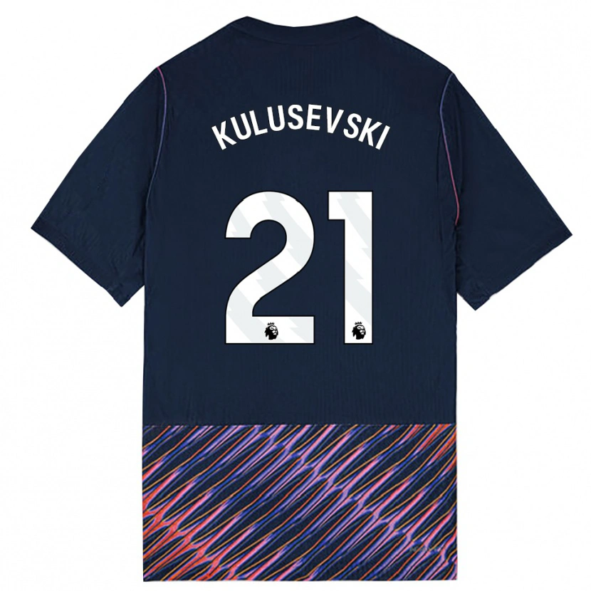 Danxen Kinder Dejan Kulusevski #21 Königlich Blau Weiß Auswärtstrikot Trikot 2026/27 T-Shirt