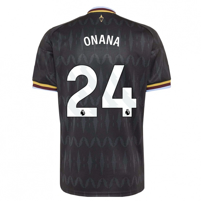Danxen Kinder Amadou Onana #24 Kornblumenblau Schwarz Gelb Auswärtstrikot Trikot 2026/27 T-Shirt
